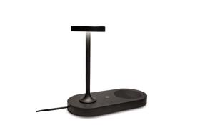 M7291  Ceres Table Lamp 6W LED With Mobile Phone Induction Charger & USB Charger Black